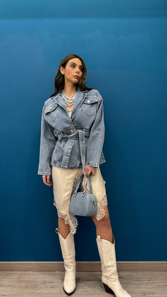 Blazer denim spalle strutturate