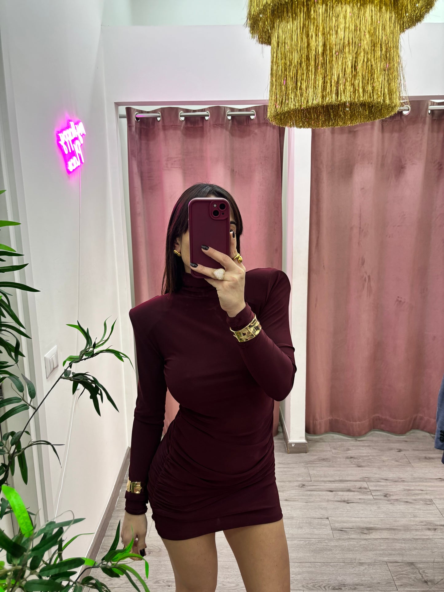 Mini dress burgundi