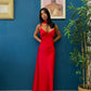 Dress jaqueline ( rosso/ verde olio/ terracotta )
