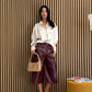 Bermuda in ecopelle bordeaux