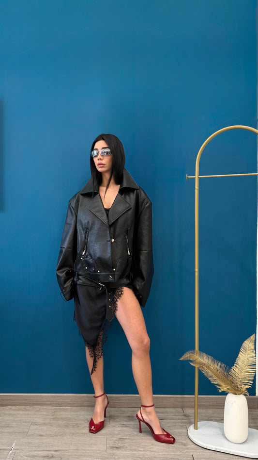 Giacca in ecopelle black