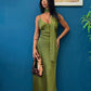 Dress jaqueline ( rosso/ verde olio/ terracotta )