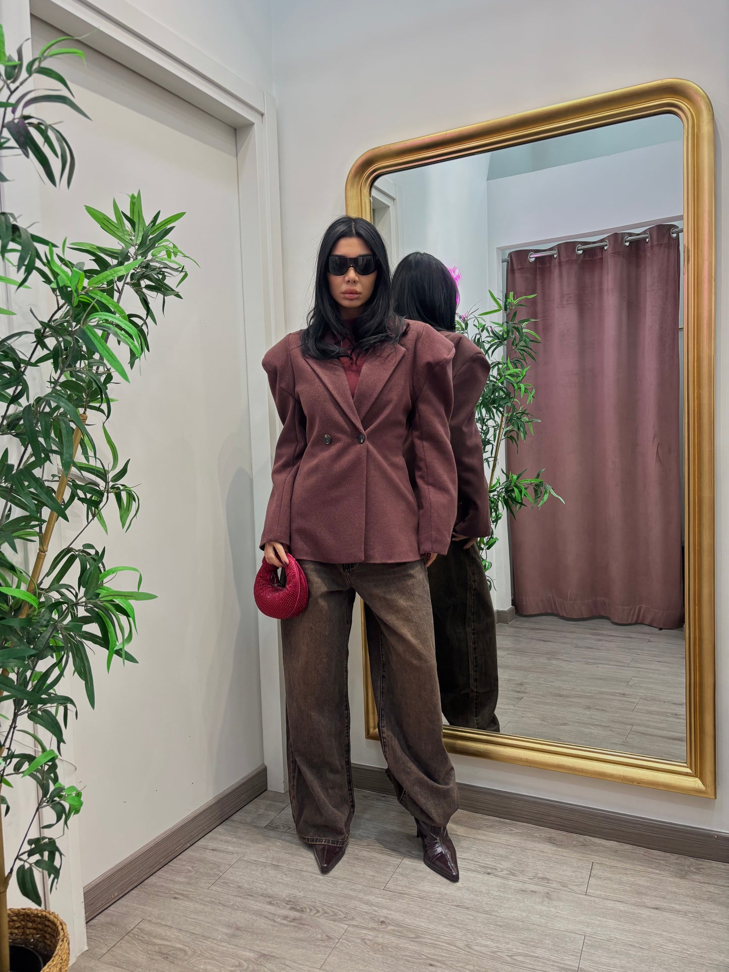 Blazer sfiancato bordeaux