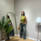 Jeans wide leg sabbia