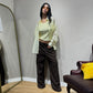 Pantaloni in viscosa con culisse