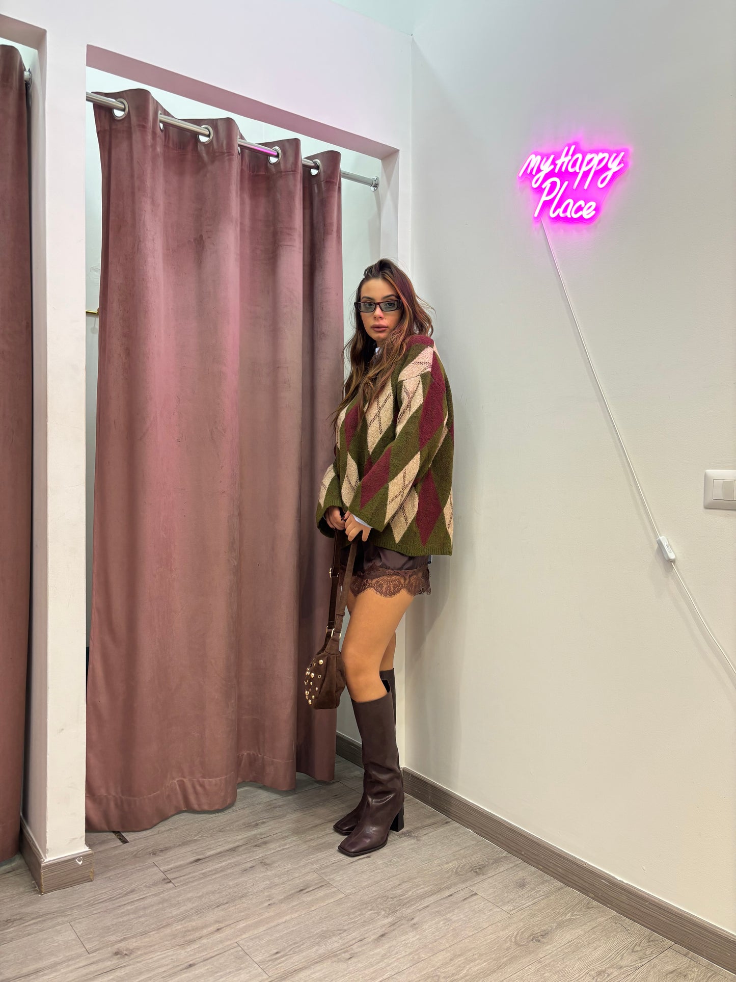 Shorts bordo in pizzo