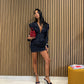 Mini dress blazer in denim blue
