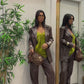 Blazer in simil pelle lumina ( cioccolato )