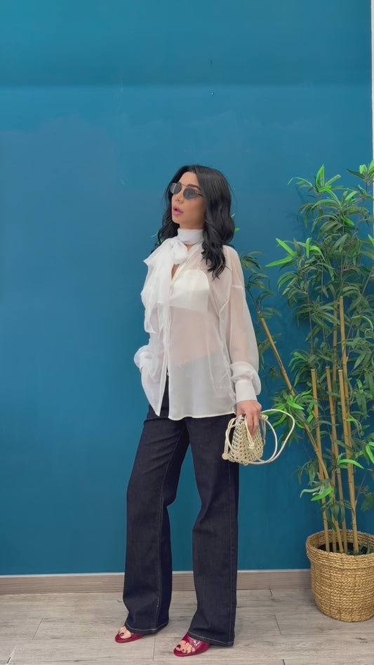 Blusa fiocco ( nera / bianca )