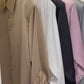Camicia satin spalle strutturate ( + colori)